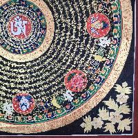 Buddhist Tibetan Thangka Of Mantra Mandala, [hand Painted], Ashtamangala