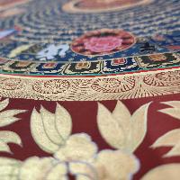 Buddhist Tibetan Thangka Of Mantra Mandala, [hand Painted], Ashtamangala