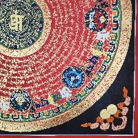 Buddhist Tibetan Thangka Of Mantra Mandala, [hand Painted], Ashtamangala