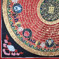 Buddhist Tibetan Thangka Of Mantra Mandala, [hand Painted], Ashtamangala