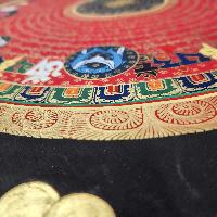 Buddhist Tibetan Thangka Of Mantra Mandala, [hand Painted], Ashtamangala