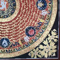 Buddhist Tibetan Thangka Of Mantra Mandala, [hand Painted], Ashtamangala