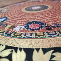 Buddhist Tibetan Thangka Of Mantra Mandala, [hand Painted], Ashtamangala