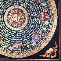 Buddhist Tibetan Thangka Of Mantra Mandala, [hand Painted], Ashtamangala