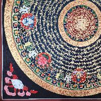 Buddhist Tibetan Thangka Of Mantra Mandala, [hand Painted], Ashtamangala