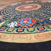 Buddhist Tibetan Thangka Of Mantra Mandala, [hand Painted], Ashtamangala