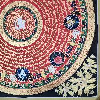 Buddhist Tibetan Thangka Of Mantra Mandala, [hand Painted], Ashtamangala