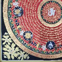 Buddhist Tibetan Thangka Of Mantra Mandala, [hand Painted], Ashtamangala