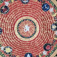 Buddhist Tibetan Thangka Of Mantra Mandala, [hand Painted], Ashtamangala