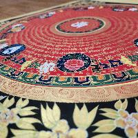 Buddhist Tibetan Thangka Of Mantra Mandala, [hand Painted], Ashtamangala