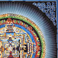 Buddhist Hand Painted Tibetan Thangka Of Kalachakra Mandala Thangka Painting