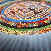 Buddhist Hand Painted Tibetan Thangka Of Kalachakra Mandala Thangka Painting