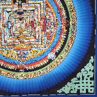 Buddhist Hand Painted Tibetan Thangka Of Kalachakra Mandala Thangka Painting