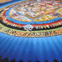 Buddhist Hand Painted Tibetan Thangka Of Kalachakra Mandala Thangka Painting