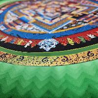 Buddhist Hand Painted Tibetan Thangka Of Kalachakra Mandala Thangka Painting