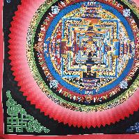 Buddhist Hand Painted Tibetan Thangka Of Kalachakra Mandala Thangka Painting