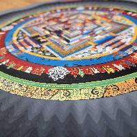 Buddhist Hand Painted Tibetan Thangka Of Kalachakra Mandala Thangka Painting