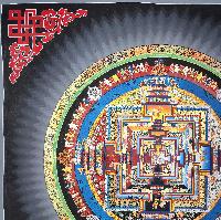 Buddhist Hand Painted Tibetan Thangka Of Kalachakra Mandala Thangka Painting