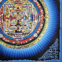 Buddhist Hand Painted Tibetan Thangka Of Kalachakra Mandala Thangka Painting