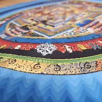 Buddhist Hand Painted Tibetan Thangka Of Kalachakra Mandala Thangka Painting