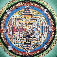 Buddhist Hand Painted Tibetan Thangka Of Kalachakra Mandala Thangka Painting