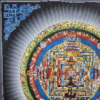 Buddhist Hand Painted Tibetan Thangka Of Kalachakra Mandala Thangka Painting