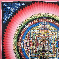 Buddhist Hand Painted Tibetan Thangka Of Kalachakra Mandala Thangka Painting