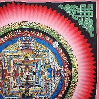 Buddhist Hand Painted Tibetan Thangka Of Kalachakra Mandala Thangka Painting