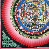 Buddhist Hand Painted Tibetan Thangka Of Kalachakra Mandala Thangka Painting