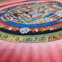 Buddhist Hand Painted Tibetan Thangka Of Kalachakra Mandala Thangka Painting