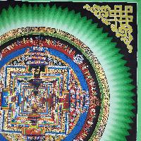 Buddhist Hand Painted Tibetan Thangka Of Kalachakra Mandala Thangka Painting