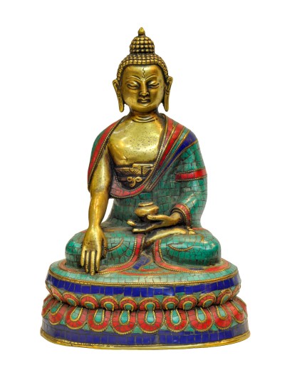 Buddhist Handmade Statue Of Shakyamuni Buddha, [stone Setting]