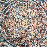 [art From Bhaktapur], Buddhist Handmade Thangka Of Mandala, [hand Painted], [antique], [real Gold]