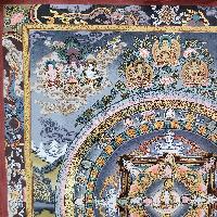 [art From Bhaktapur], Buddhist Handmade Thangka Of Mandala, [hand Painted], [antique], [real Gold]