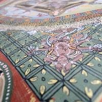 [art From Bhaktapur], Buddhist Handmade Thangka Of Mandala, [hand Painted], [antique], [real Gold]