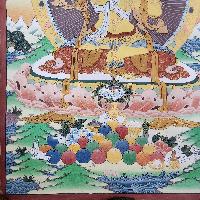 [art From Bhaktapur], Buddhist Handmade Thangka Painting Of Manjushri, [antique], [real Gold]