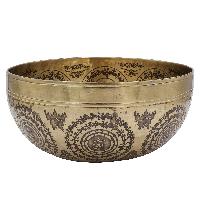 Buddhist Hand Beaten Jambati Singing Bowl, With Premium Etching Carving Of [mandala Design]