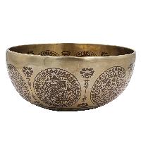 Buddhist Hand Beaten Jambati Singing Bowl, With Premium Etching Carving Of [flower Design]