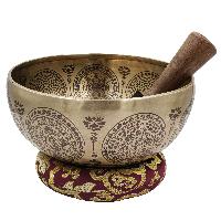 Buddhist Hand Beaten Jambati Singing Bowl, With Premium Etching Carving Of [mandala Design]