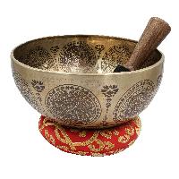 Buddhist Hand Beaten Jambati Singing Bowl, With Premium Etching Carving Of [mandala Design]