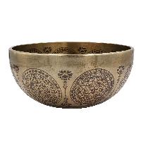 Buddhist Hand Beaten Jambati Singing Bowl, With Premium Etching Carving Of [mandala Design]