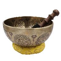 Buddhist Hand Beaten Jambati Singing Bowl, With Premium Etching Carving Of [mandala Design]