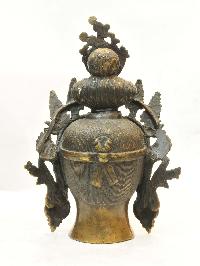 Buddhist Handmade Statue Of Face Of Tara, [chocolate Oxidized], [tara Mask, Tara Head]