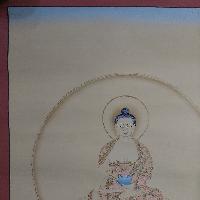 [art From Bhaktapur], Buddhist Handmade Thangka Painting Of Shakyamuni Buddha, [antique], [real Gold]