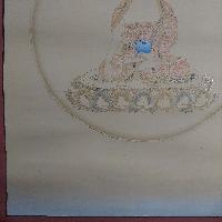 [art From Bhaktapur], Buddhist Handmade Thangka Painting Of Shakyamuni Buddha, [antique], [real Gold]