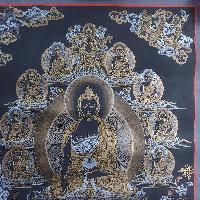 [art From Bhaktapur], Buddhist Handmade Thangka Painting Of Shakyamuni Buddha, [antique], [real Gold], [sold]