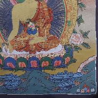 [art From Bhaktapur], Buddhist Handmade Thangka Painting Of Medicine Buddha, [antique], [real Gold]