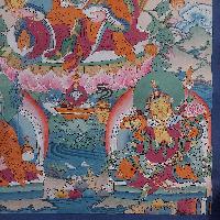 [art From Bhaktapur], Buddhist Handmade Thangka Painting Of Padmasambhava, [antique], [real Gold]