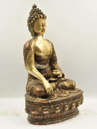 Buddhist Statue Of Shakyamuni Buddha, [sand Casting], [chocolate Oxidized]