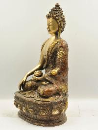 Buddhist Statue Of Shakyamuni Buddha, [sand Casting], [chocolate Oxidized]